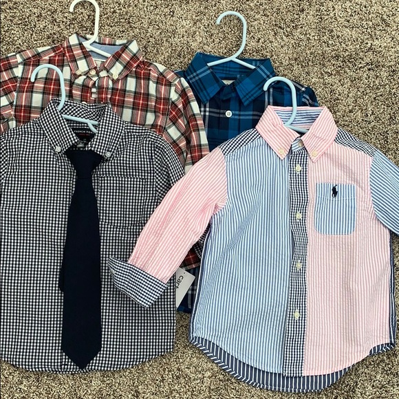 ralph lauren, wrangler, carters, french toast Other - Brand New Toddler Boys Bundle Button Down Shirts